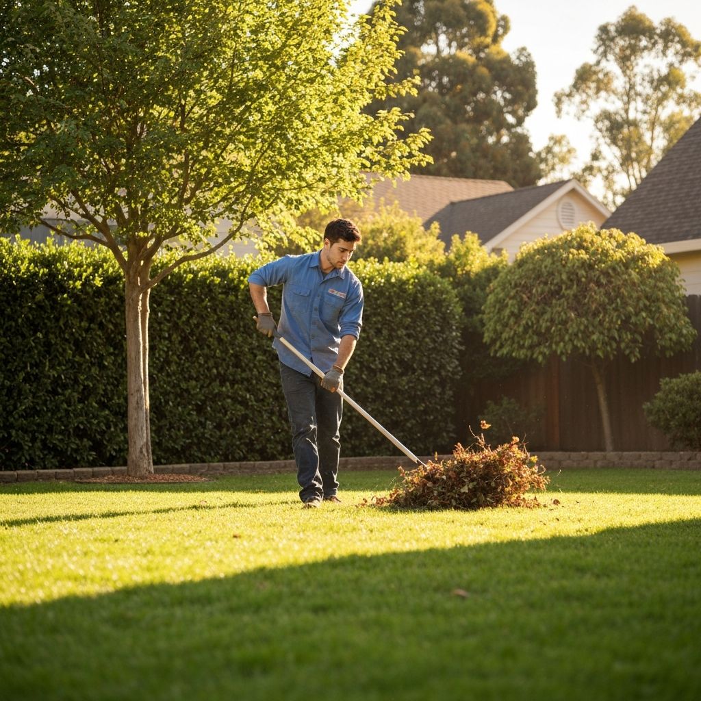 Yard cleanup and debris removal service